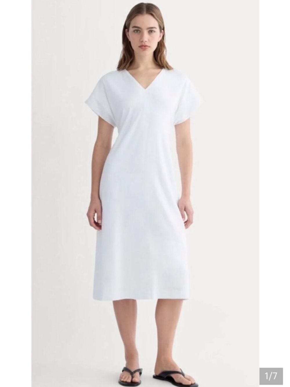 Everlane Tie-Back Linen Dress White Size 4 Minimalist Midi